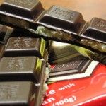 Ritter Sport Dark Chocolate Marzipan Bar: Innards